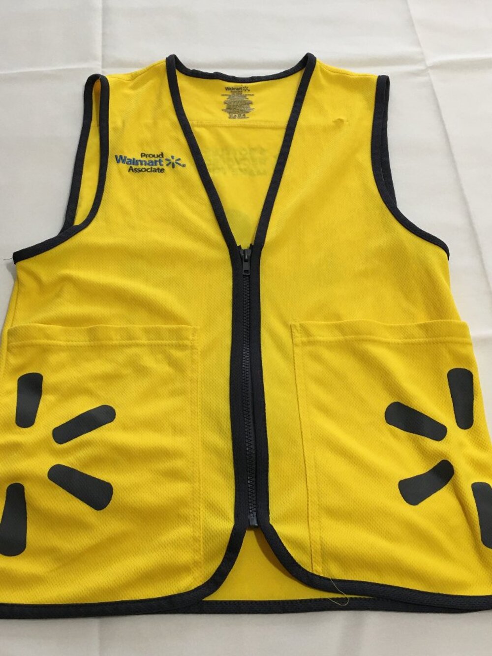 Walmart Proud Associate Vest Unisex XS Yellow Employee Uniform Work Wear